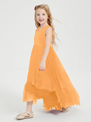 Boho Robes de Demoiselles d'Honneur Junior à Jupe en Cascade Mandarine