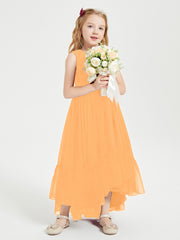Boho Robes de Demoiselles d'Honneur Junior à Jupe en Cascade Mandarine
