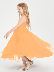 Boho Robes de Demoiselles d'Honneur Junior à Jupe en Cascade Mandarine