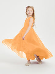 Boho Robes de Demoiselles d'Honneur Junior à Jupe en Cascade Mandarine