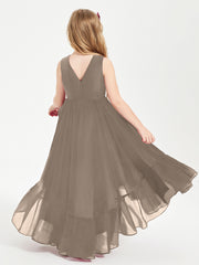 Boho Robes de Demoiselles d'Honneur Junior à Jupe en Cascade Taupe