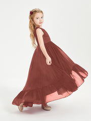 Boho Robes de Demoiselles d'Honneur Junior à Jupe en Cascade Terracotta