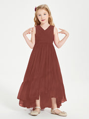 Boho Robes de Demoiselles d'Honneur Junior à Jupe en Cascade Terracotta