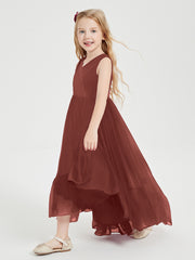Boho Robes de Demoiselles d'Honneur Junior à Jupe en Cascade Terracotta