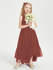 Boho Robes de Demoiselles d'Honneur Junior à Jupe en Cascade Terracotta