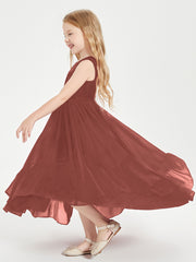 Boho Robes de Demoiselles d'Honneur Junior à Jupe en Cascade Terracotta