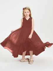Boho Robes de Demoiselles d'Honneur Junior à Jupe en Cascade Terracotta