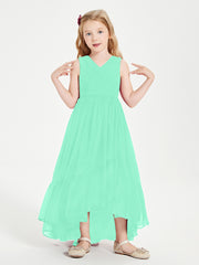 Boho Robes de Demoiselles d'Honneur Junior à Jupe en Cascade Turquoise