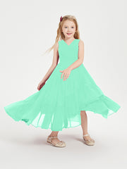 Boho Robes de Demoiselles d'Honneur Junior à Jupe en Cascade Turquoise