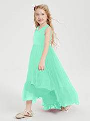 Boho Robes de Demoiselles d'Honneur Junior à Jupe en Cascade Turquoise