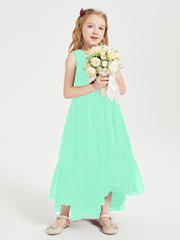 Boho Robes de Demoiselles d'Honneur Junior à Jupe en Cascade Turquoise