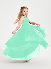 Boho Robes de Demoiselles d'Honneur Junior à Jupe en Cascade Turquoise