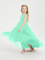 Boho Robes de Demoiselles d'Honneur Junior à Jupe en Cascade Turquoise