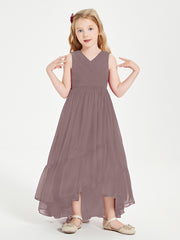 Boho Robes de Demoiselles d'Honneur Junior à Jupe en Cascade Vintage Mauve