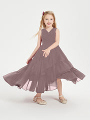 Boho Robes de Demoiselles d'Honneur Junior à Jupe en Cascade Vintage Mauve