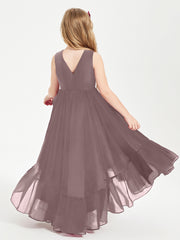 Boho Robes de Demoiselles d'Honneur Junior à Jupe en Cascade Vintage Mauve