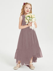Boho Robes de Demoiselles d'Honneur Junior à Jupe en Cascade Vintage Mauve