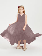 Boho Robes de Demoiselles d'Honneur Junior à Jupe en Cascade Vintage Mauve