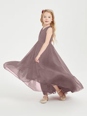 Boho Robes de Demoiselles d'Honneur Junior à Jupe en Cascade Vintage Mauve