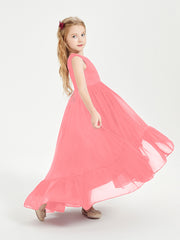 Boho Robes de Demoiselles d'Honneur Junior à Jupe en Cascade Pastèque