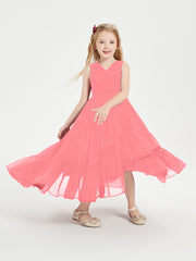 Boho Robes de Demoiselles d'Honneur Junior à Jupe en Cascade Pastèque