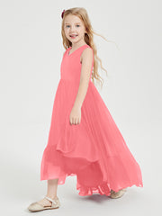 Boho Robes de Demoiselles d'Honneur Junior à Jupe en Cascade Pastèque