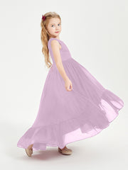 Boho Robes de Demoiselles d'Honneur Junior à Jupe en Cascade Glycine