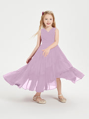 Boho Robes de Demoiselles d'Honneur Junior à Jupe en Cascade Glycine