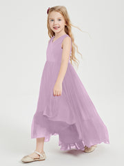 Boho Robes de Demoiselles d'Honneur Junior à Jupe en Cascade Glycine