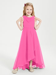Junior Robes de Demoiselle d'Honneur Modernes à Col Cowl Asymétrique Azalée
