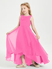 Junior Robes de Demoiselle d'Honneur Modernes à Col Cowl Asymétrique Azalée