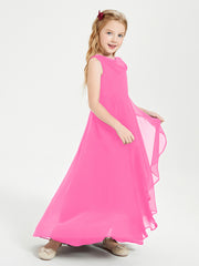 Junior Robes de Demoiselle d'Honneur Modernes à Col Cowl Asymétrique Azalée