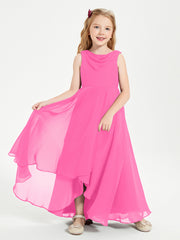 Junior Robes de Demoiselle d'Honneur Modernes à Col Cowl Asymétrique Azalée