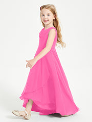 Junior Robes de Demoiselle d'Honneur Modernes à Col Cowl Asymétrique Azalée