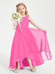 Junior Robes de Demoiselle d'Honneur Modernes à Col Cowl Asymétrique Azalée