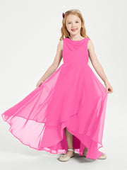 Junior Robes de Demoiselle d'Honneur Modernes à Col Cowl Asymétrique Azalée