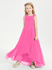 Junior Robes de Demoiselle d'Honneur Modernes à Col Cowl Asymétrique Azalée