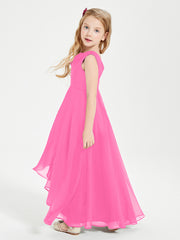 Junior Robes de Demoiselle d'Honneur Modernes à Col Cowl Asymétrique Azalée