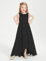 Junior Robes de Demoiselle d'Honneur Modernes à Col Cowl Asymétrique Noir