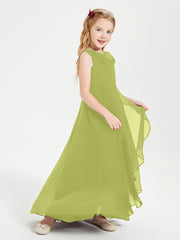 Junior Robes de Demoiselle d'Honneur Modernes à Col Cowl Asymétrique Trèfle