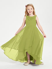 Junior Robes de Demoiselle d'Honneur Modernes à Col Cowl Asymétrique Trèfle