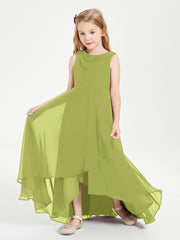 Junior Robes de Demoiselle d'Honneur Modernes à Col Cowl Asymétrique Trèfle