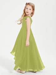 Junior Robes de Demoiselle d'Honneur Modernes à Col Cowl Asymétrique Trèfle