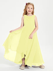 Junior Robes de Demoiselle d'Honneur Modernes à Col Cowl Asymétrique Jonquille