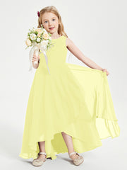 Junior Robes de Demoiselle d'Honneur Modernes à Col Cowl Asymétrique Jonquille