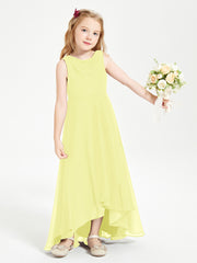 Junior Robes de Demoiselle d'Honneur Modernes à Col Cowl Asymétrique Jonquille