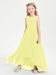 Junior Robes de Demoiselle d'Honneur Modernes à Col Cowl Asymétrique Jonquille
