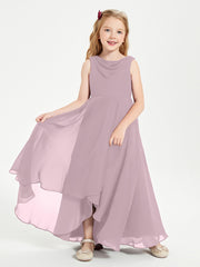 Junior Robes de Demoiselle d'Honneur Modernes à Col Cowl Asymétrique Dusk