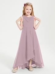 Junior Robes de Demoiselle d'Honneur Modernes à Col Cowl Asymétrique Dusk