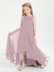 Junior Robes de Demoiselle d'Honneur Modernes à Col Cowl Asymétrique Dusk